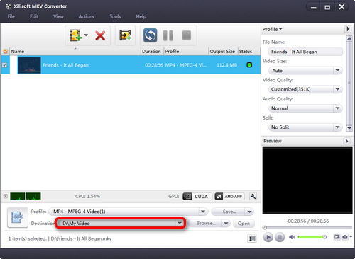 Choose the file folder for MKV to MP4 Conversion