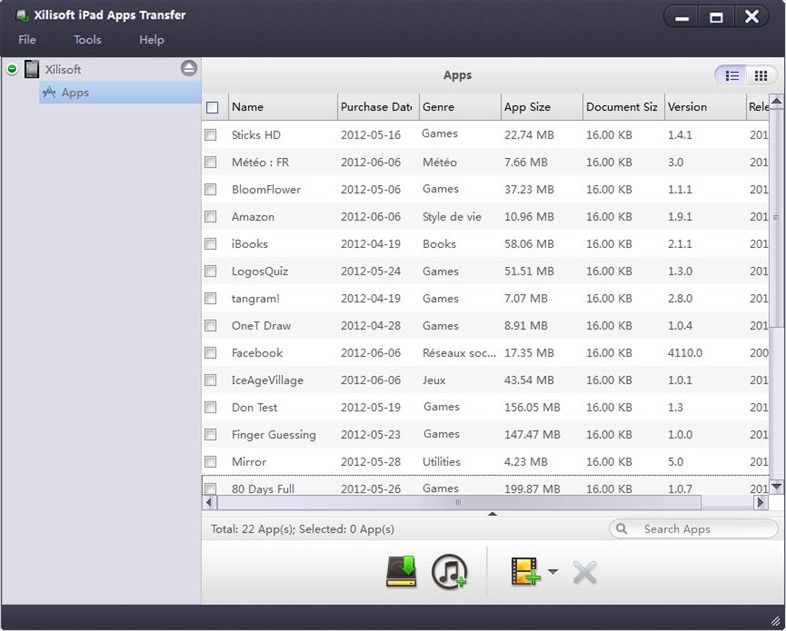 Xilisoft iPad Apps Transfer